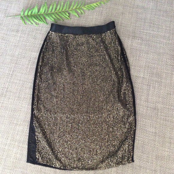 Joie Malloren Sequined Pencil Skirt 6 - Picture 2 of 5